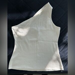 Banana Republic Off-White One-Shoulder Tank Top